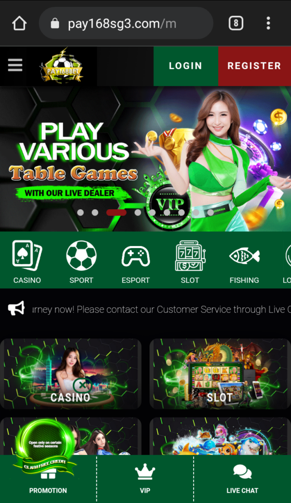 pag168bet online casino Singapore